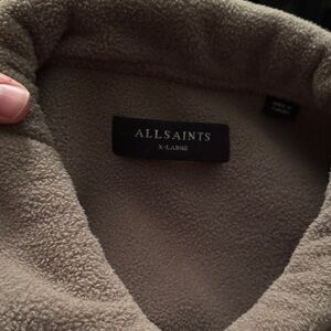 All Saints Clayton Fleece Tan Lightweight Jacket